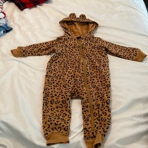 Tea leopard print hooded romper 9-12 months